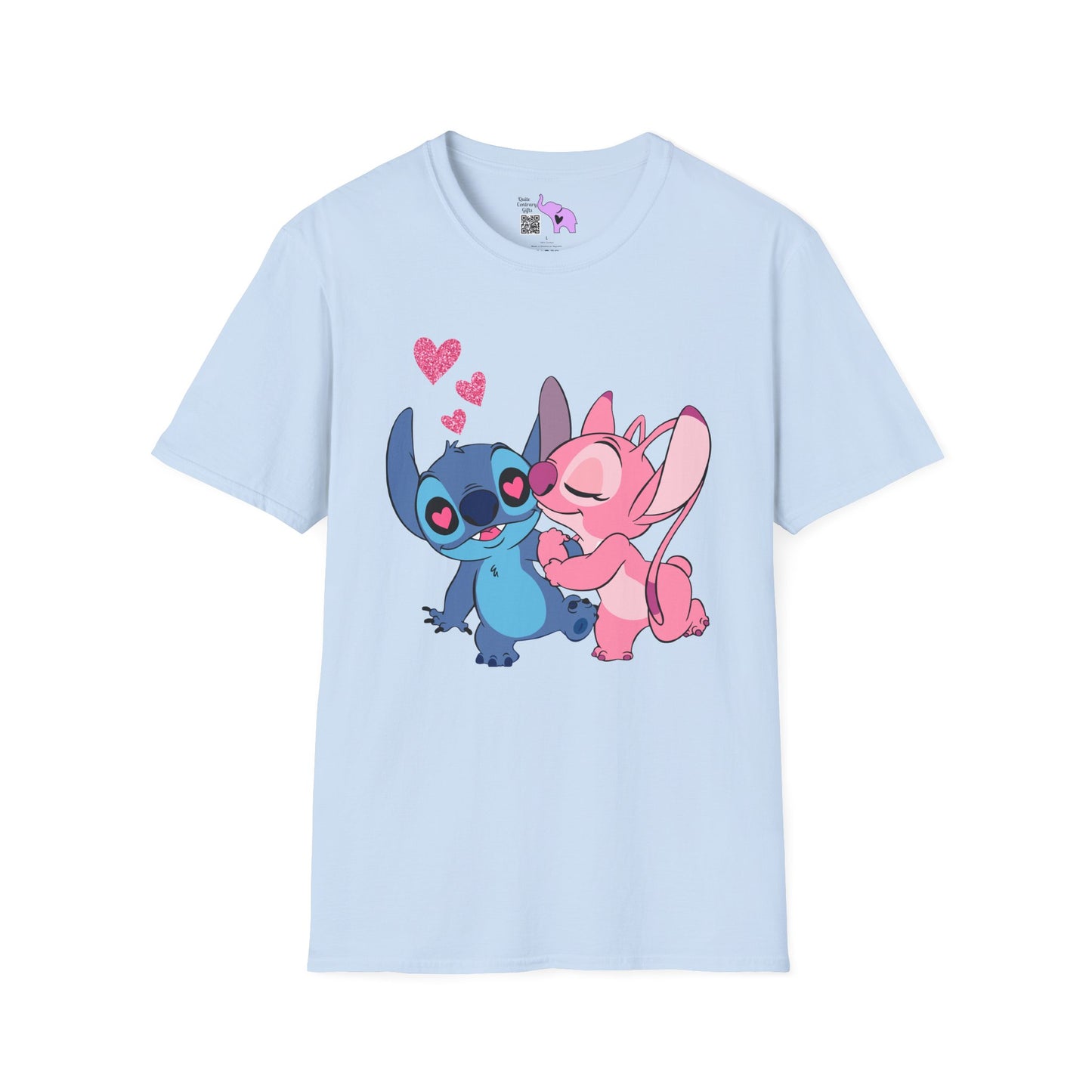 Valentine Stitch Kisses Adult Unisex Tshirt