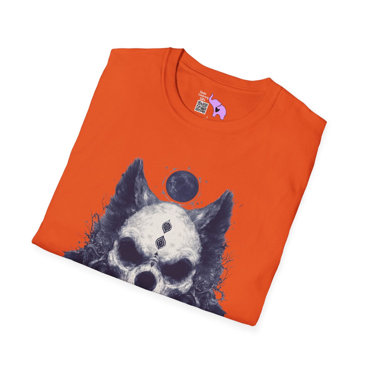 Creepy Skull Wolf Adult T-shirt