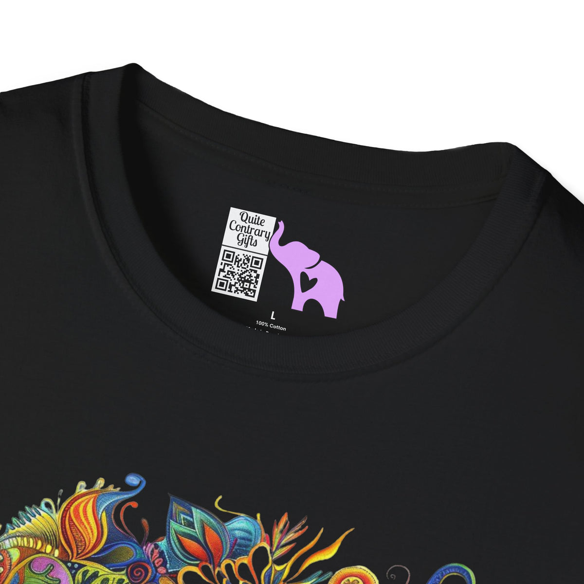 Colorful Paisley Woman Profile Adult T-shirt
