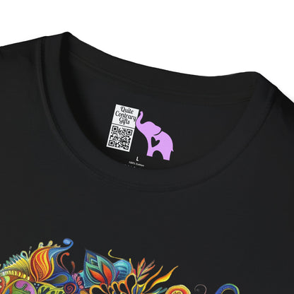 Colorful Paisley Woman Profile Adult T-shirt