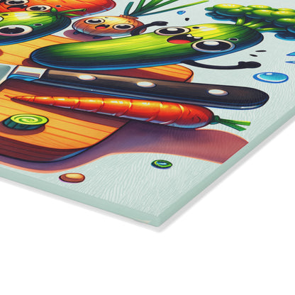 Kitchen Crime Scene Glass Cutting Board