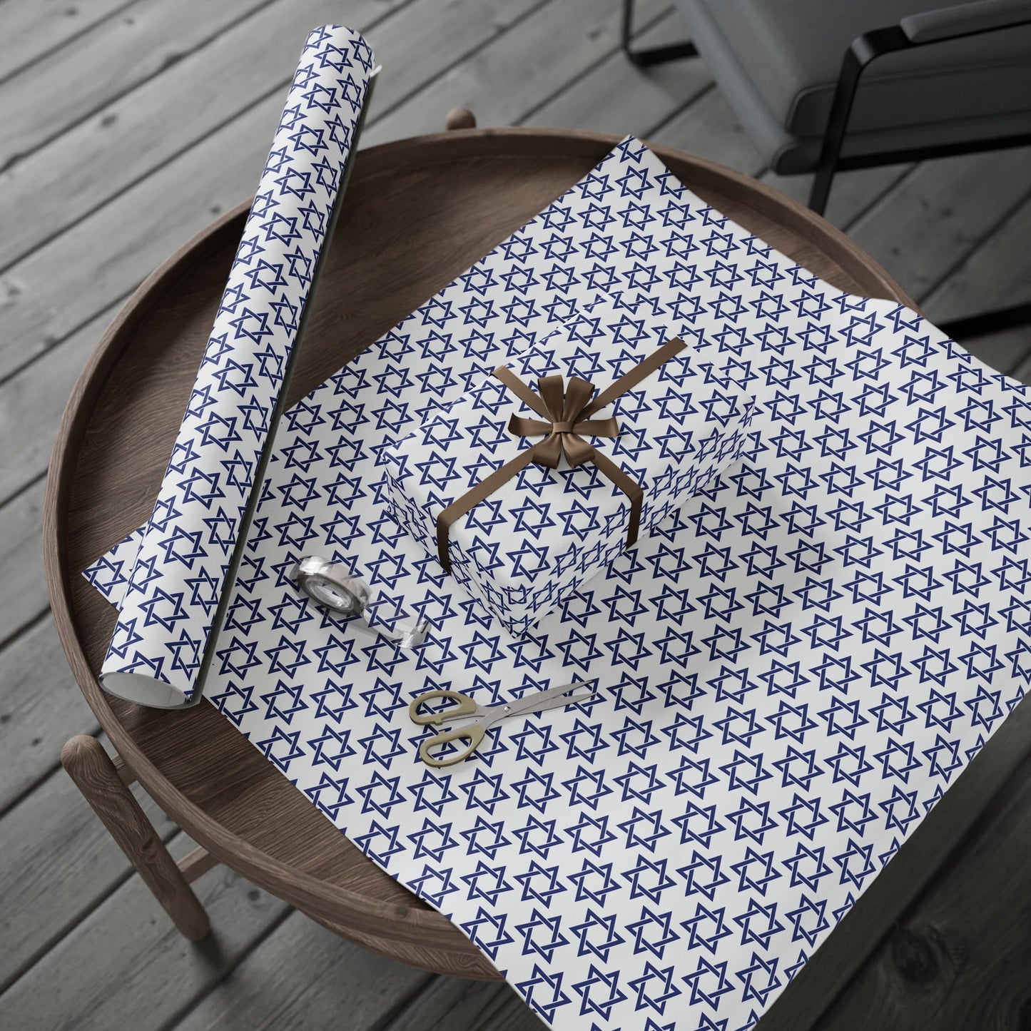 Star of David Hanukkah Wrapping Paper
