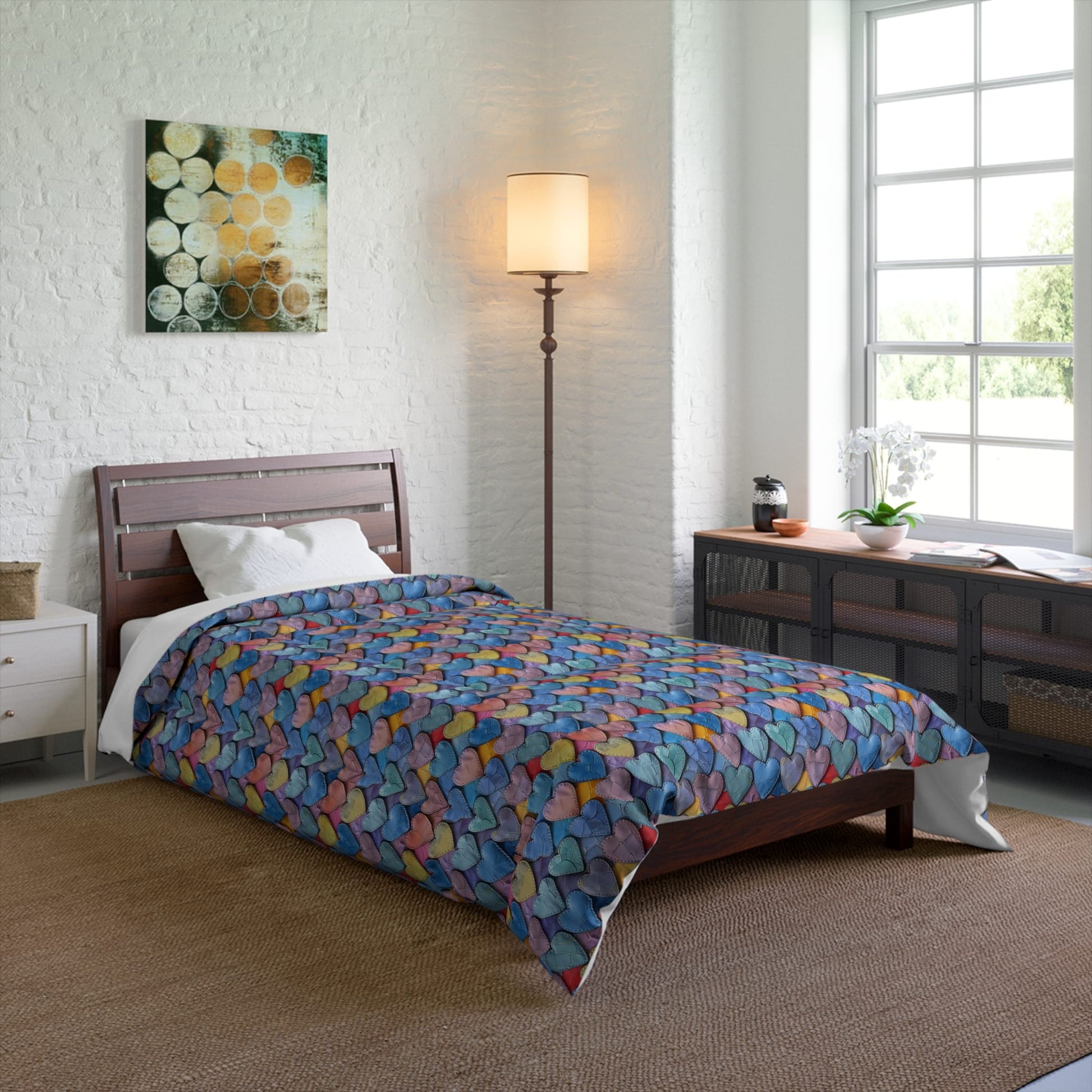 Color Pop Leather Hearts Comforter