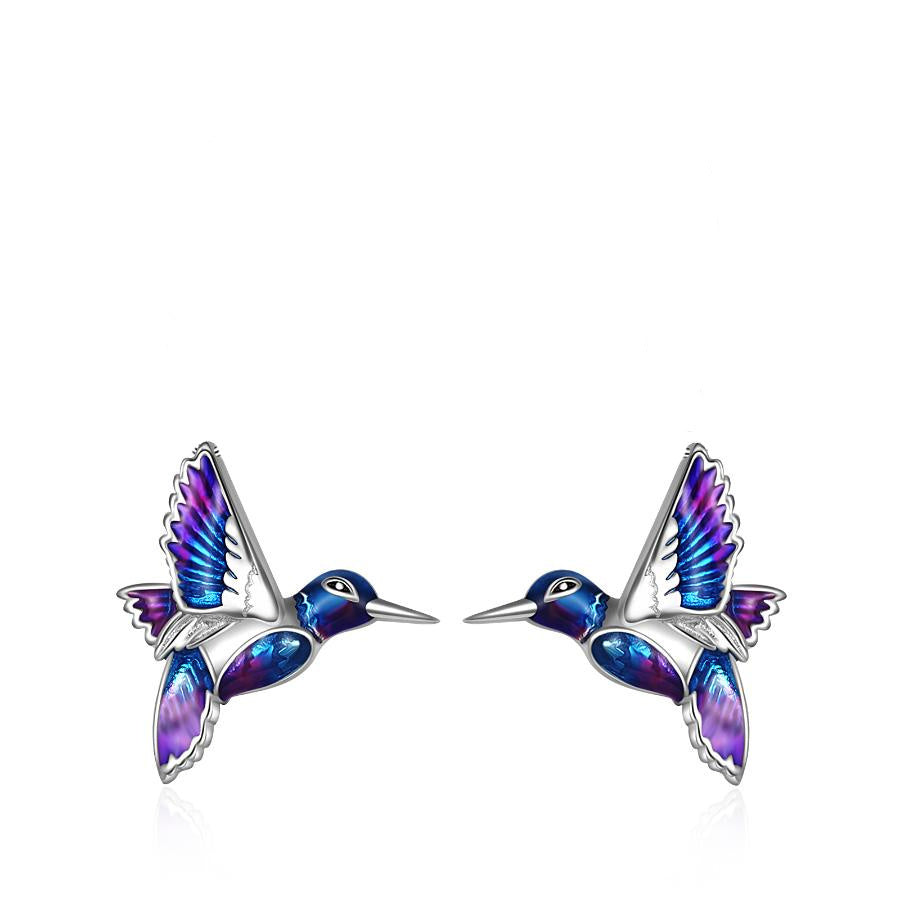 Sterling Silver Hummingbird Stud/Drop Earrings