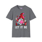 Let It Be Valentine Gnome Peace Sign Adult T-shirt