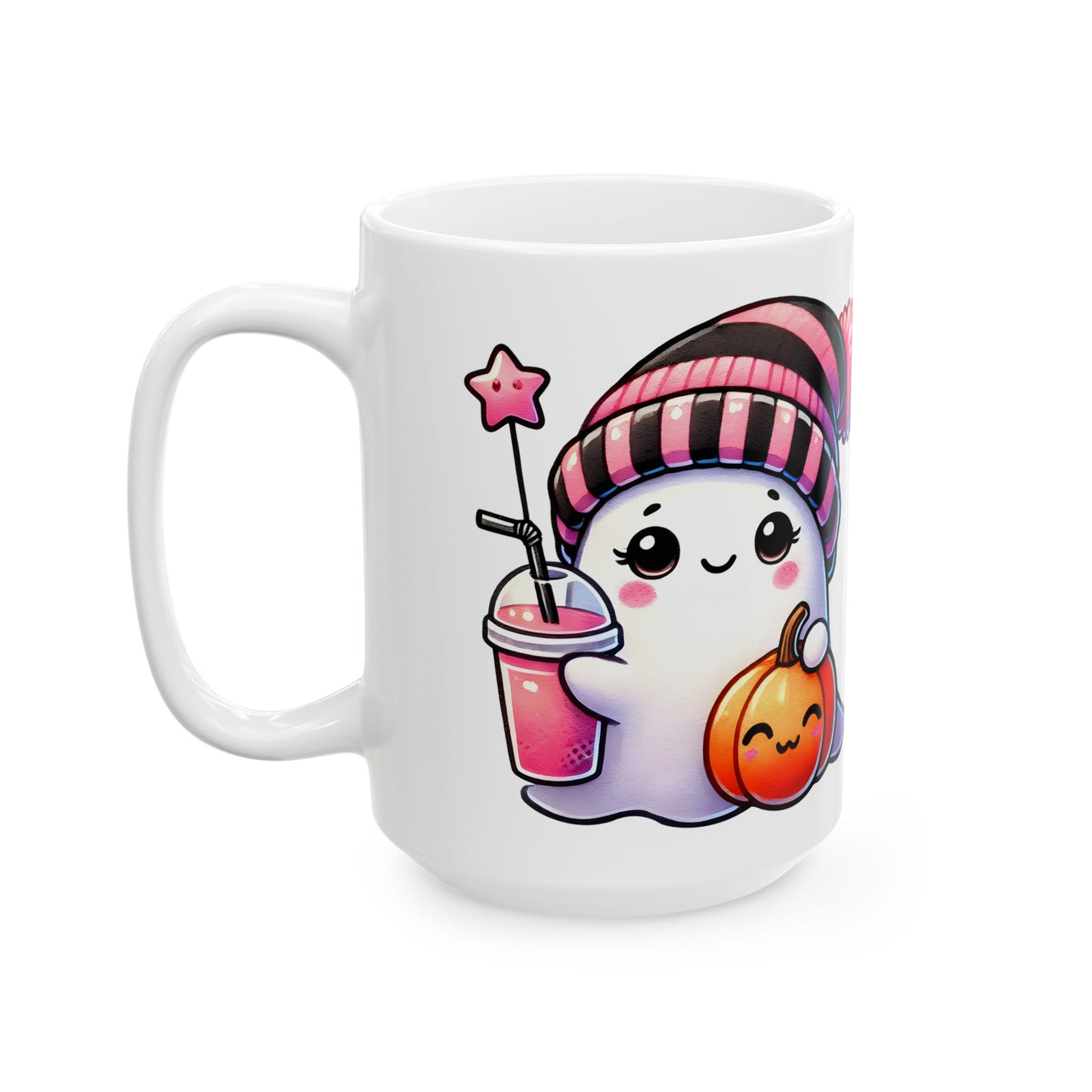 Cute Ghost Ceramic Mug, (11oz, 15oz)