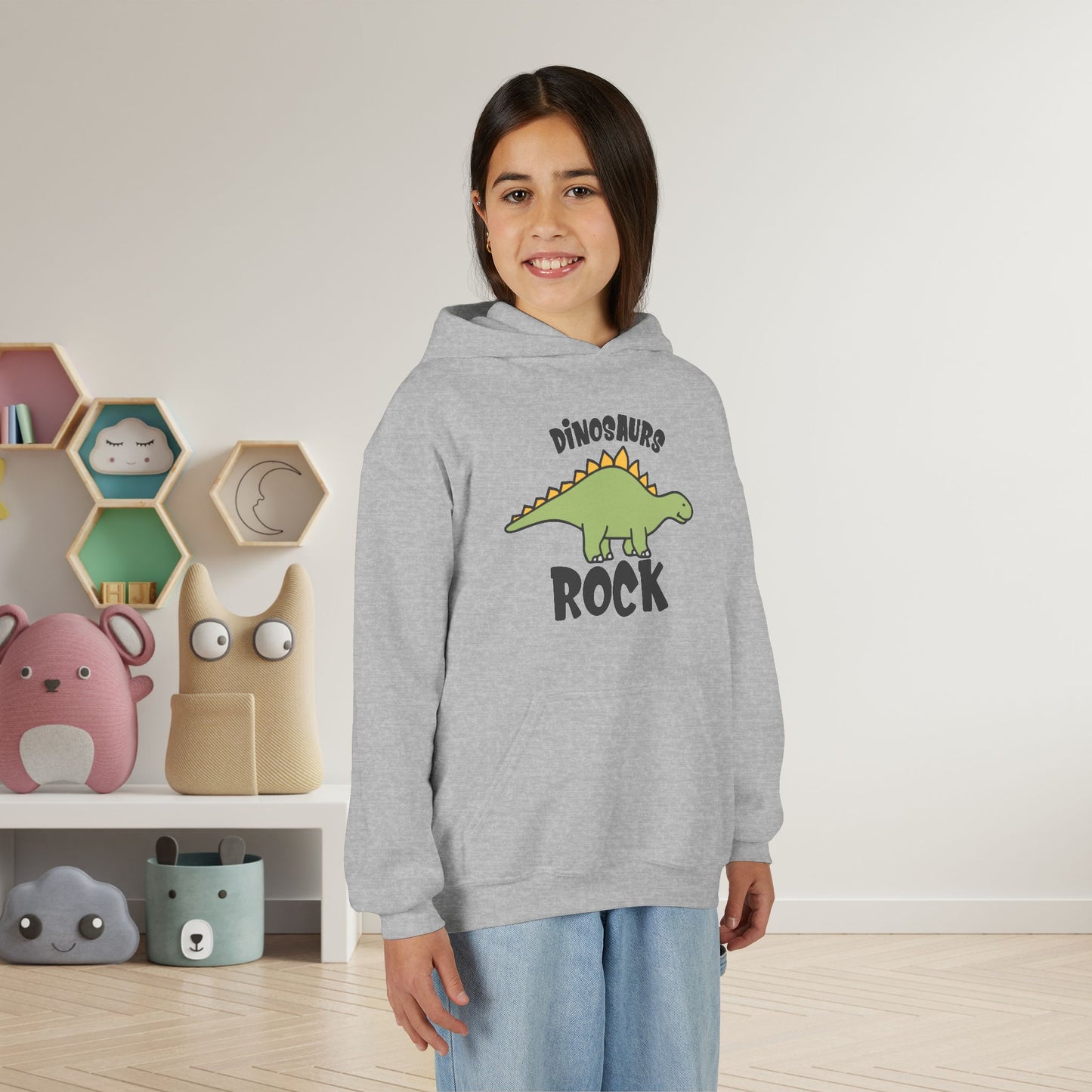 Dinosaurs Rock Youth Heavy Blend Hoodie