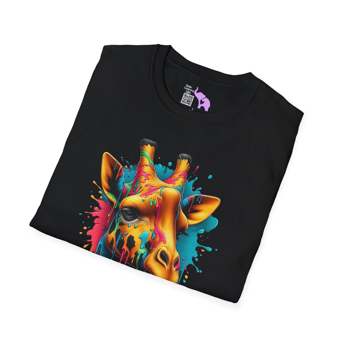 Colorful Giraffe Adult T-shirt