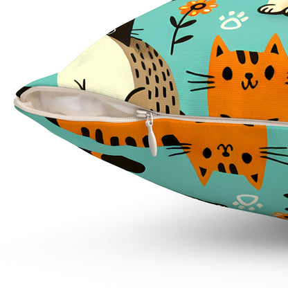 Whimsy Whiskers Throw Pillow