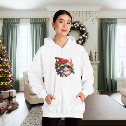 Christmas Tree Kitten Heavy Blend™ Hooded Sweatshirt