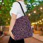 Golden Amethyst Radiance Mandala Canvas Tote Bag