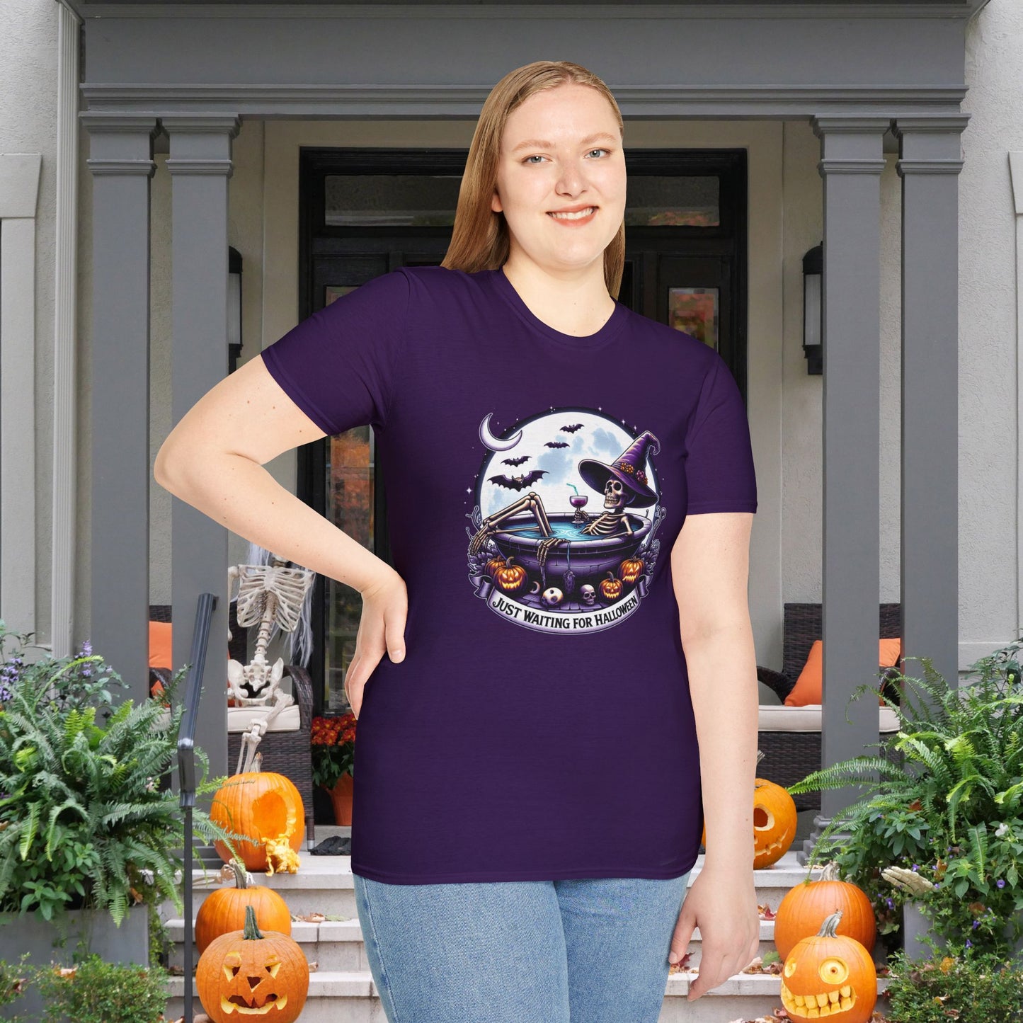 Just Waiting for Halloween Adult T-shirt