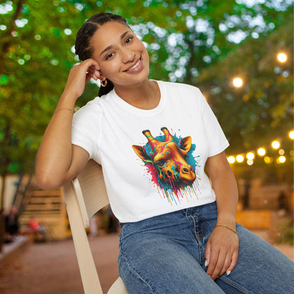 Colorful Giraffe Adult T-shirt