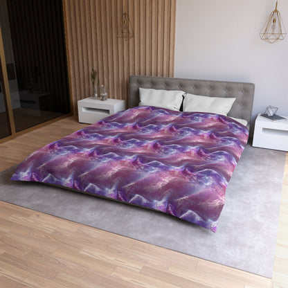 Blush Orchid Sheer & Lace Microfiber Duvet Cover
