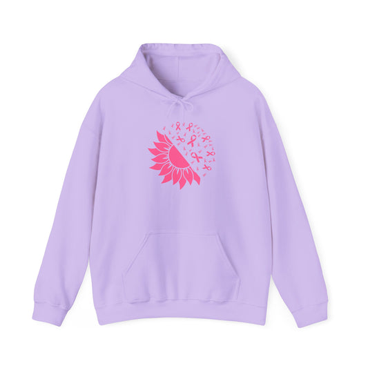 Sunflower & Butterflies Breast Cancer Awareness Heavy Blend™ Hooded Sweatshirt