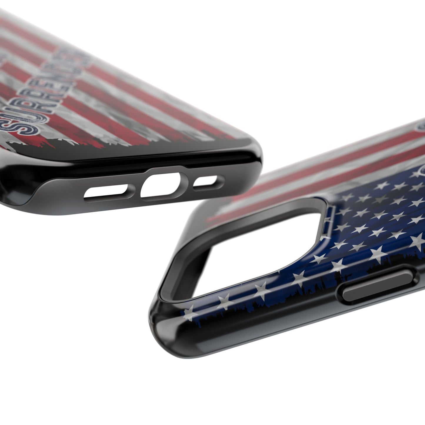 Never Surrender American Flag MagSafe® Compatible Tough Case for iPhone