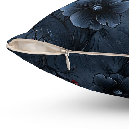 Black Roses & Vines Throw Pillow