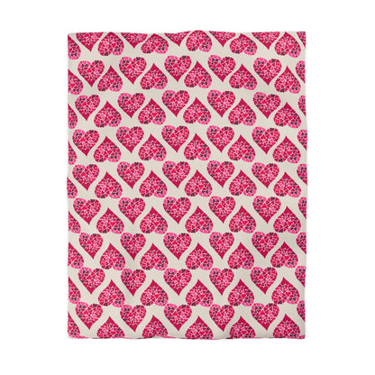 Simple Hearts Microfiber Duvet Cover