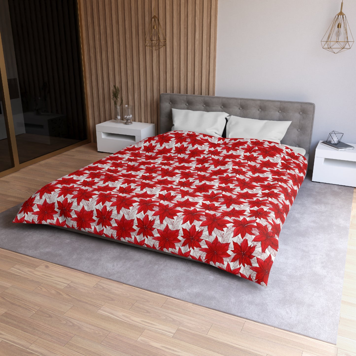 Christmas Blossom Sketch Microfiber Duvet Cover
