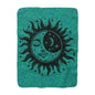 Sun & Moon on Teal Sherpa Fleece Blanket