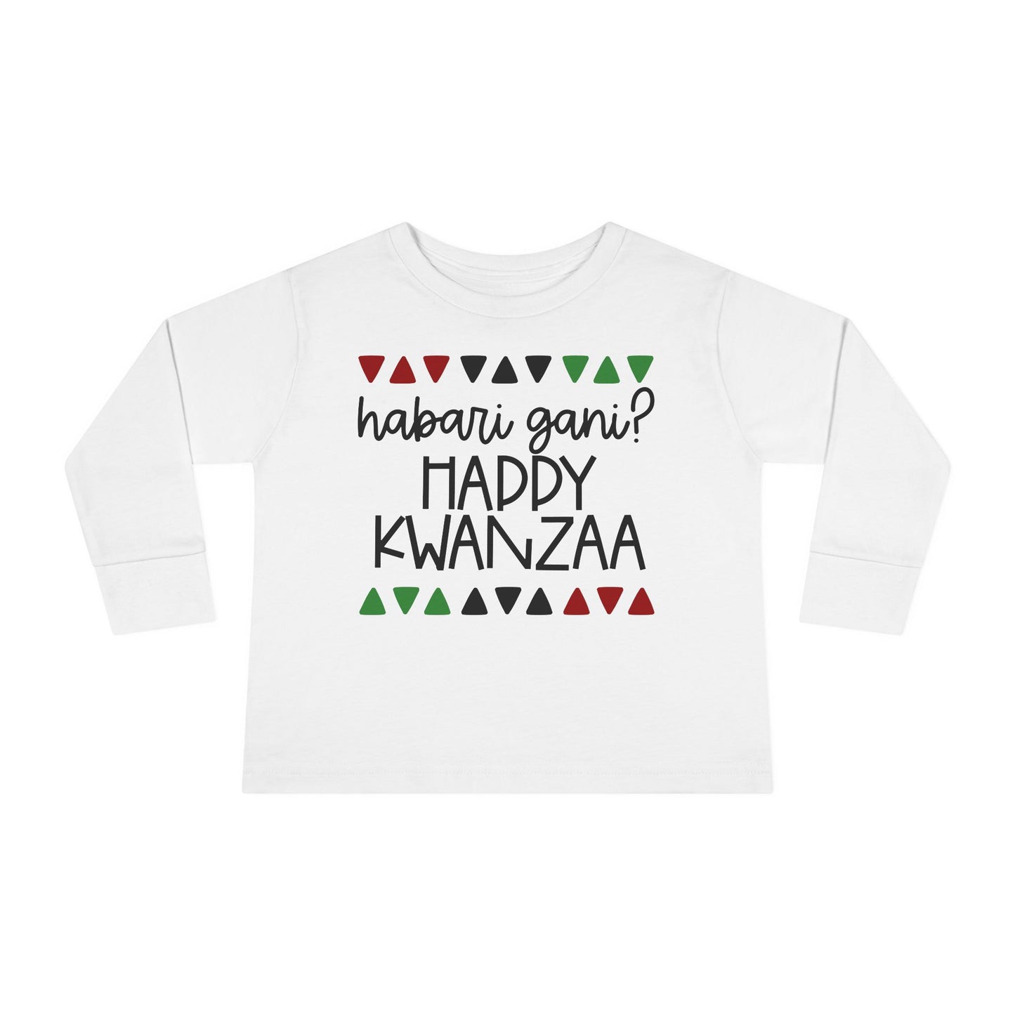 Habari Gani? Happy Kwanzaa Toddler Long Sleeve Tee