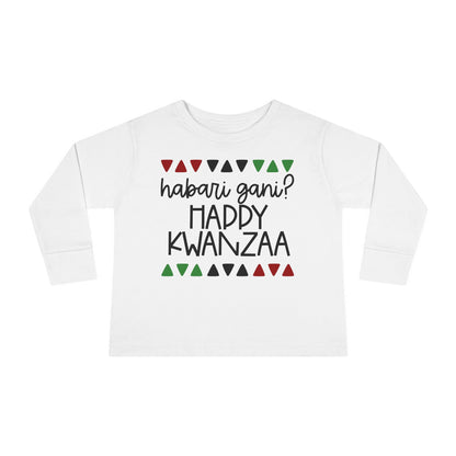 Habari Gani? Happy Kwanzaa Toddler Long Sleeve Tee