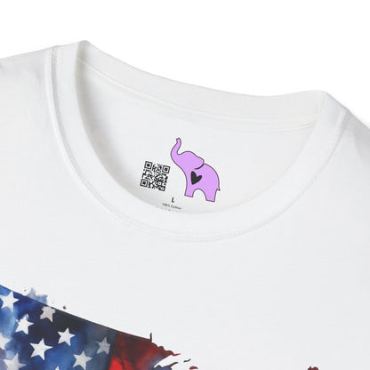 American-Shaped Flag Watercolor Adult T-Shirt