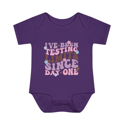 I've Been Testing Limits Since Day One Infant Baby Rib Bodysuit