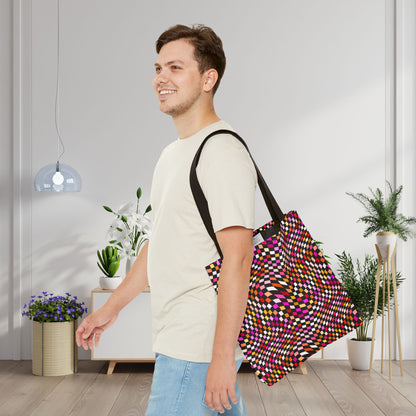 Warped Red Checkered Canvas Tote Bag