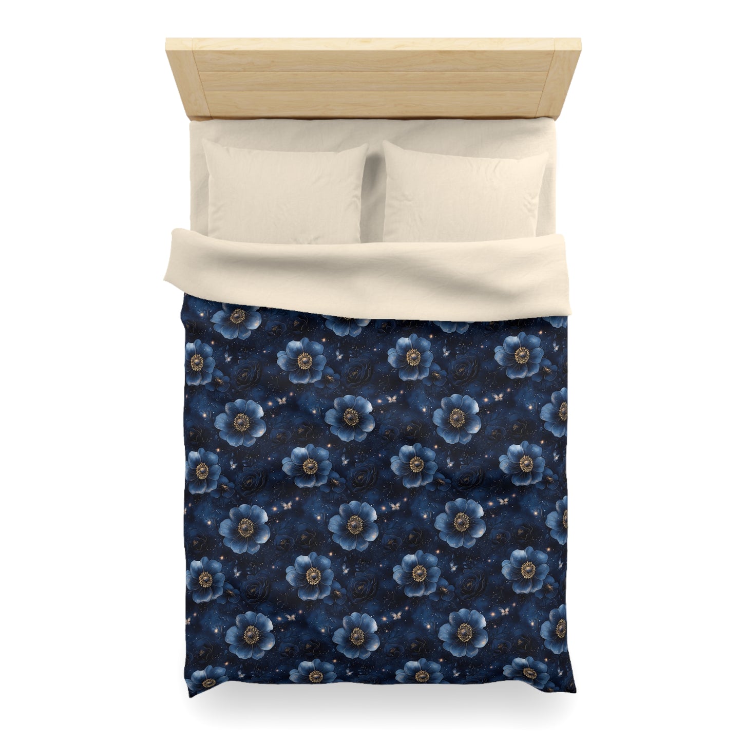 Midnight Sky Blossoms Microfiber Duvet Cover