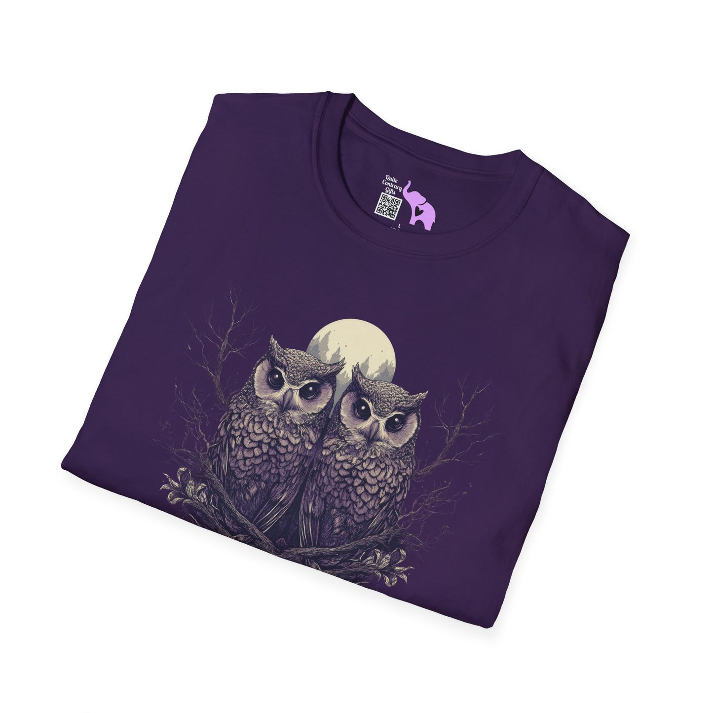 Owls with Full Moon Adult T-shirt