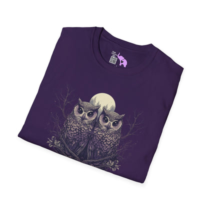 Owls with Full Moon Adult T-shirt