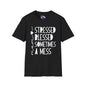 Mama Stressed Blessed Sometimes A Mess Adult T-shirt