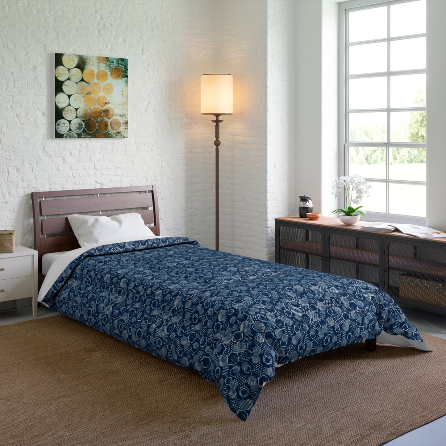 Blue Hexagons Comforter