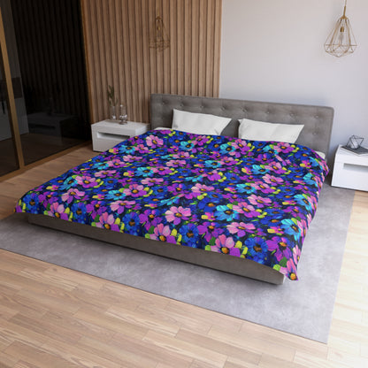 Watercolor Daisies Microfiber Duvet Cover