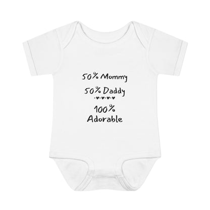 50% Mommy 50% Daddy 100% Adorable Infant Onesie