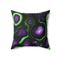Amethyst & Lime Fracture Throw Pillow