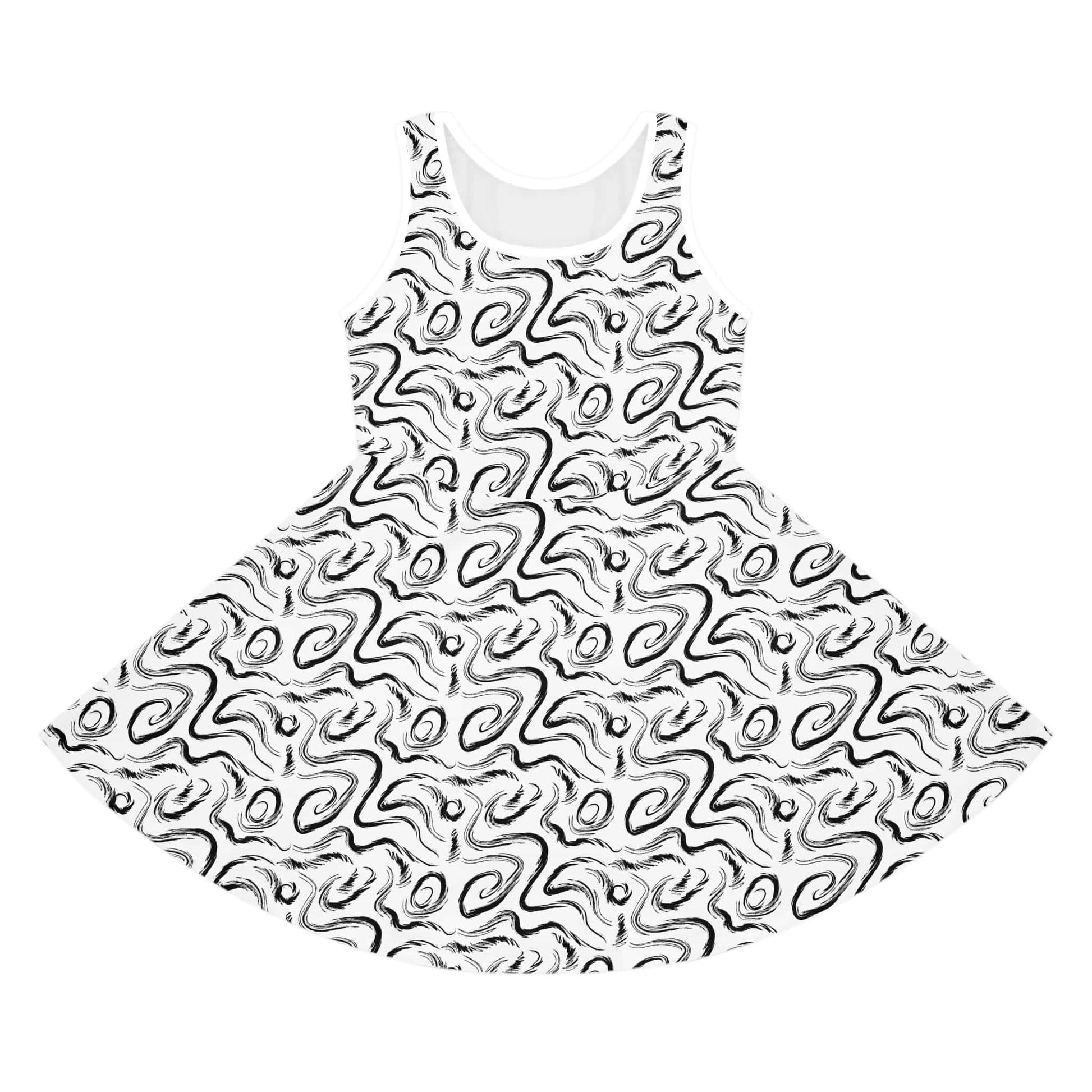Grunge Scribbles Girls' Sleeveless Sundress