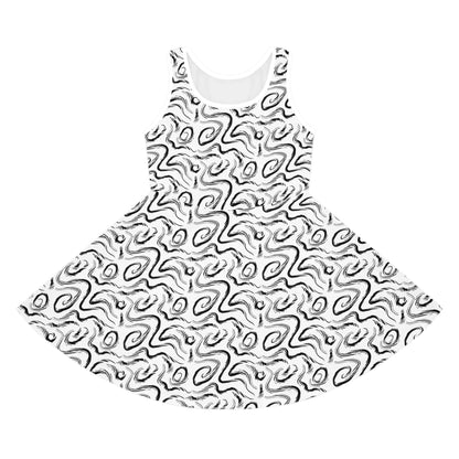 Grunge Scribbles Girls' Sleeveless Sundress