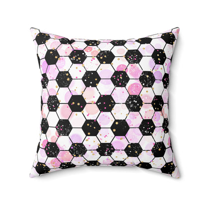 Pink Soccer Fever Throw Pillow