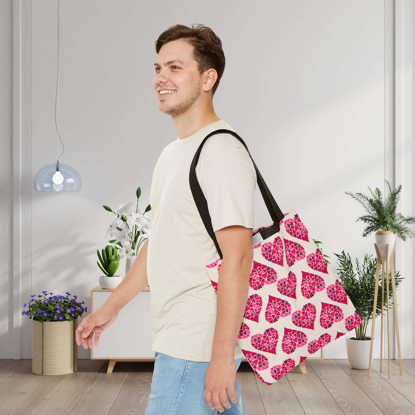 Simple Hearts Canvas Tote Bag