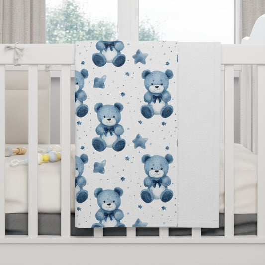 Blue Bear Hugs Baby Blanket