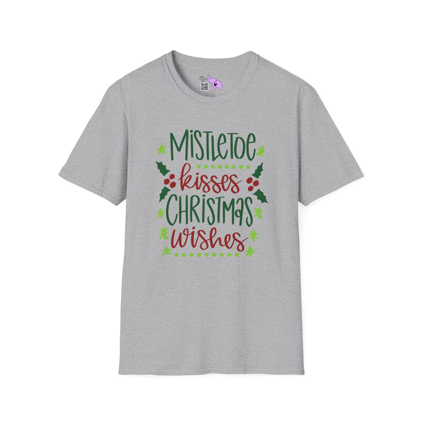 Mistletoe Kisses Christmas Wishes Adult T-shirt