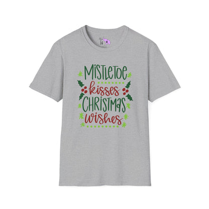 Mistletoe Kisses Christmas Wishes Adult T-shirt