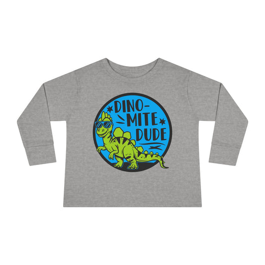 Dino-Mite Dude Toddler Long Sleeve Tee