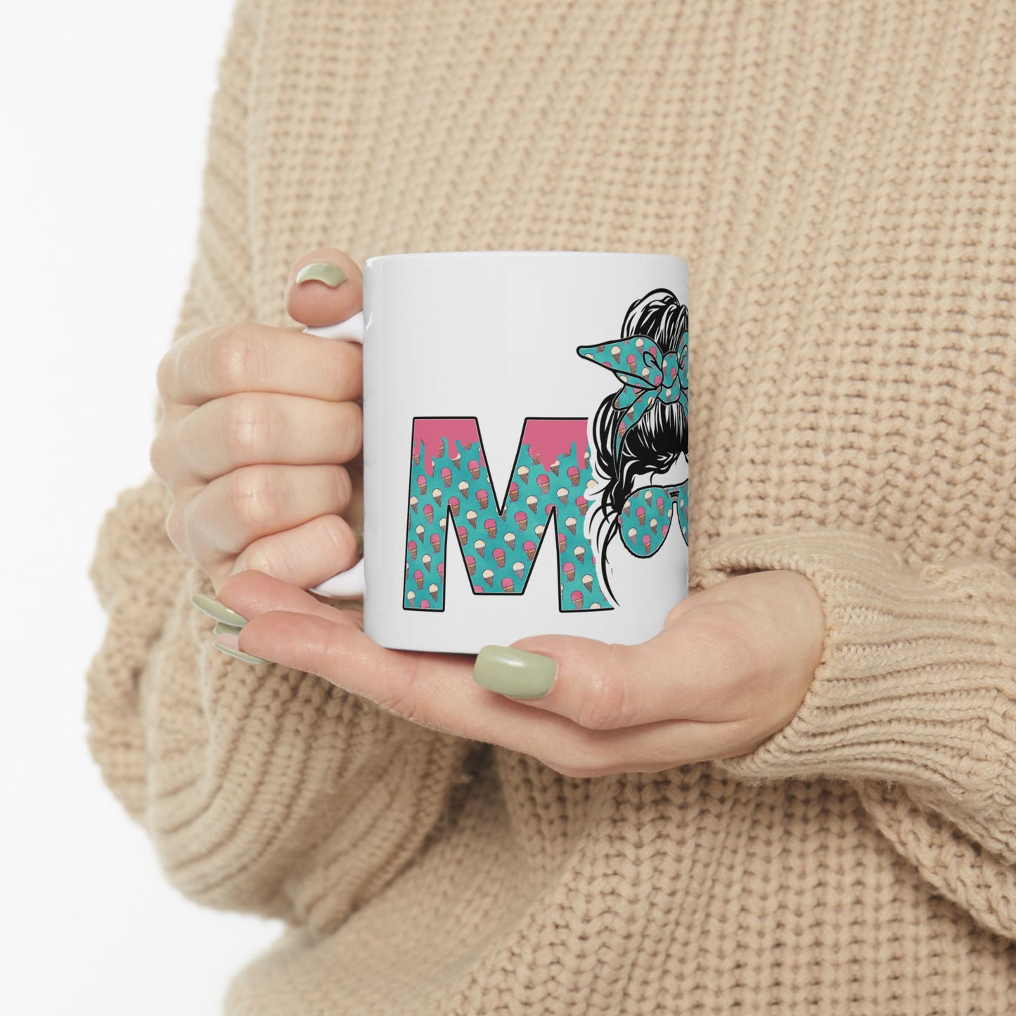 Cool Mom (Teal) Ceramic Mug, (11oz, 15oz)