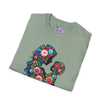Flowery Mother & Child Adult T-shirt