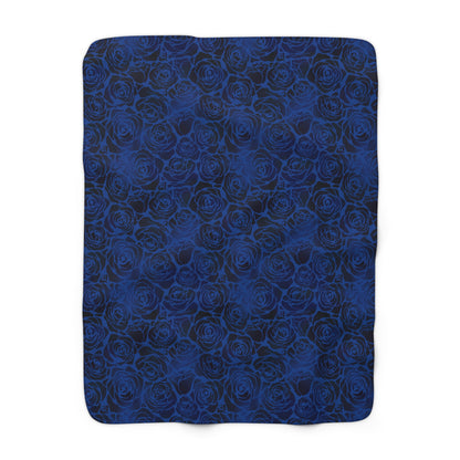 Nocturne Roses Sherpa Fleece Blanket