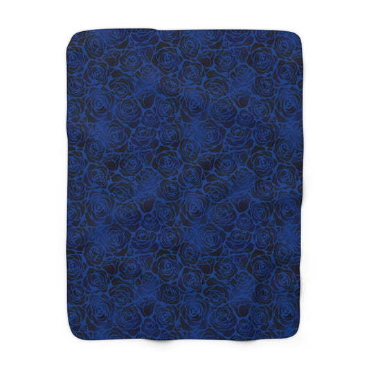 Nocturne Roses Sherpa Fleece Blanket