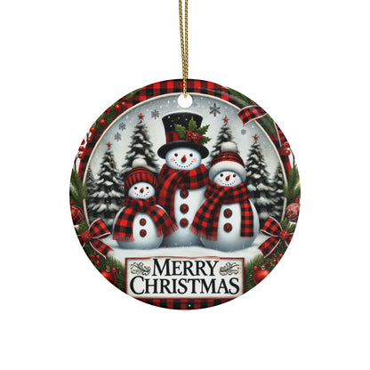 Merry Snowmen Trio Ceramic Ornaments - Set (1-20 pcs)